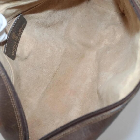 GUCCI GG Supreme Web Sherry Line Shoulder Bag PVC Beige Gold Red Auth gh559 - Picture 12 of 14